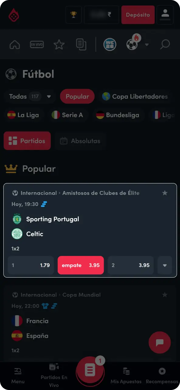 Decide el mercado en el que deseas pronosticar y selecciona la cotización correspondiente.