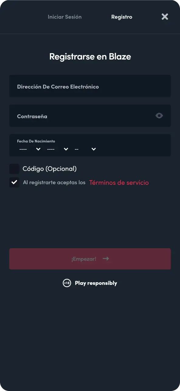 Abre el icono de Blaze e introduce tus datos de acceso para empezar a jugar.