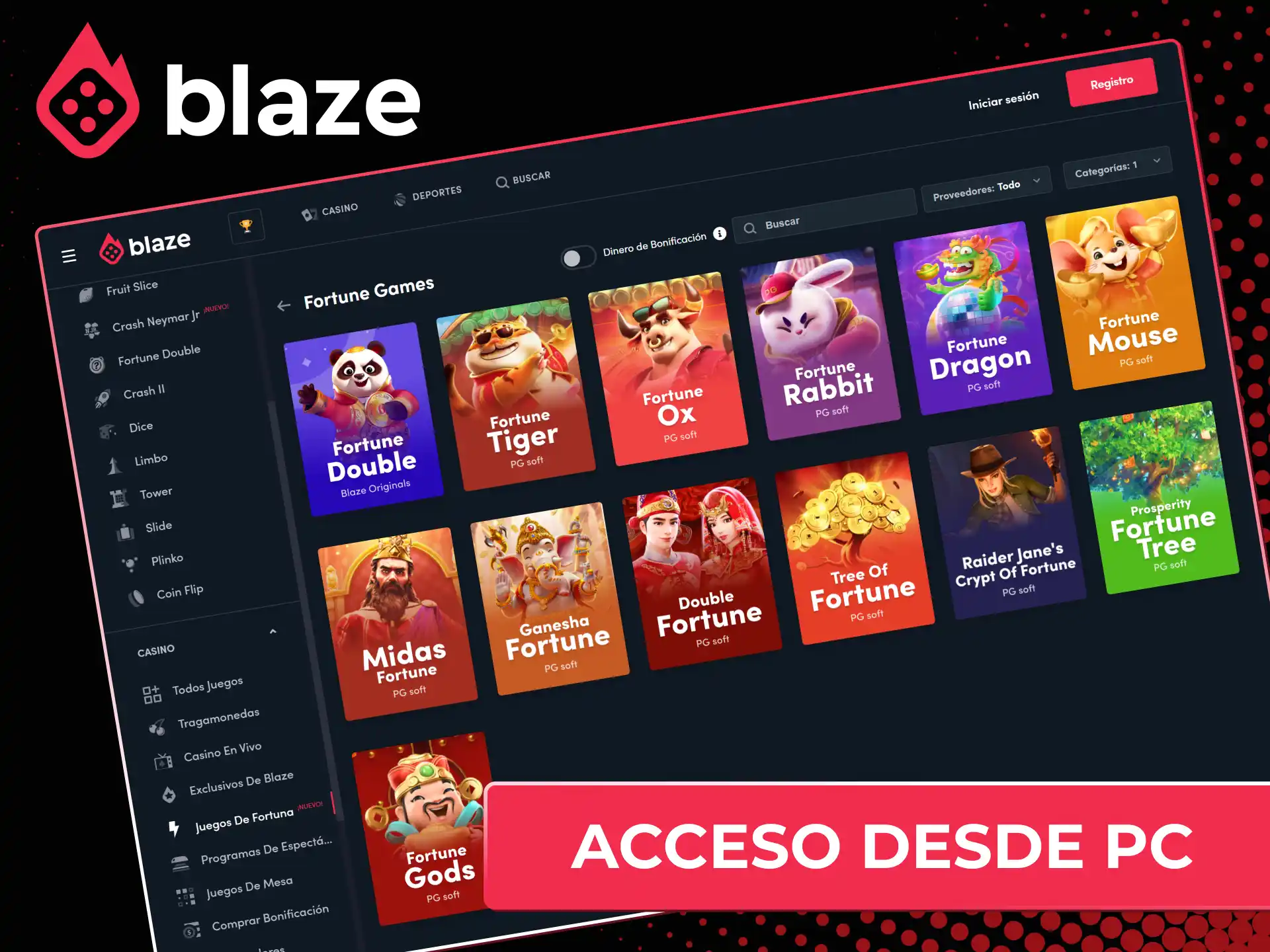 Juega directamente desde tu computadora en el sitio web oficial Blaze Chile para PC.