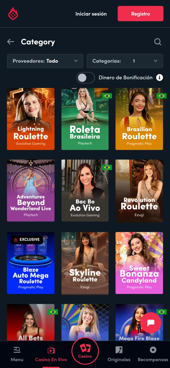 Disfruta de la emocionante sección de casino online dentro del sitio web Blaze Chile.