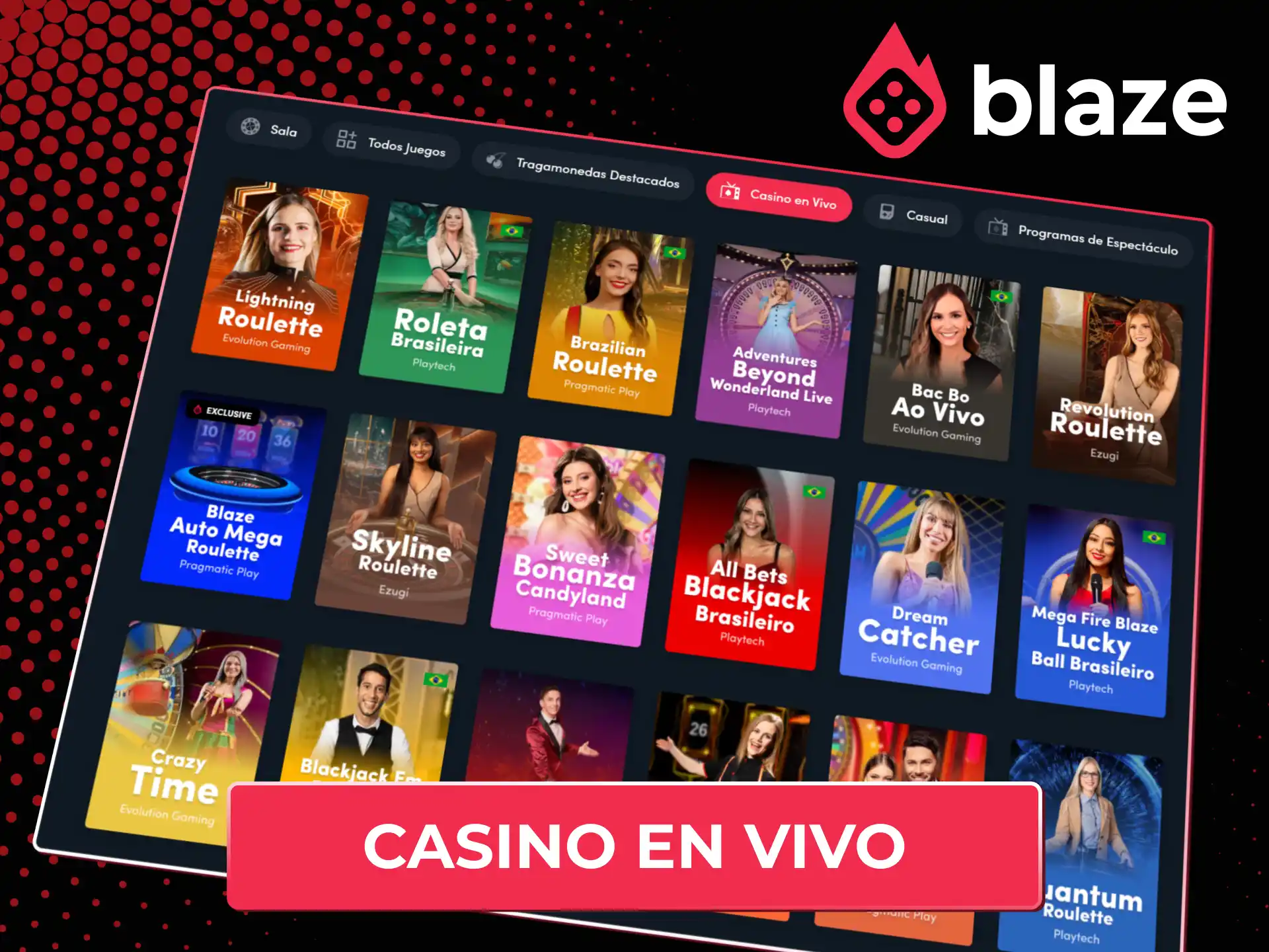 Juega en tiempo real con crupieres reales en el casino en vivo de Blaze Chile.