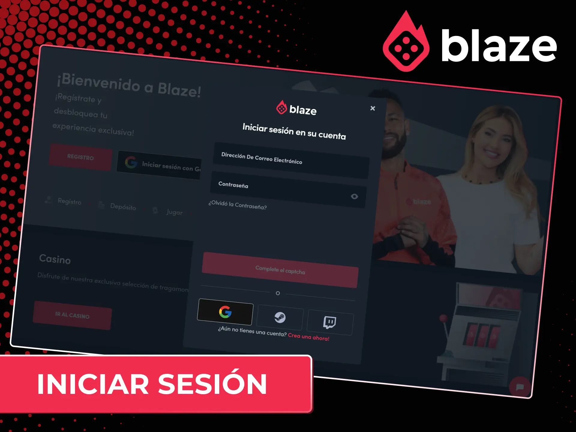 Inicia sesión en tu cuenta personal de Blaze Chile para acceder a las apuestas.