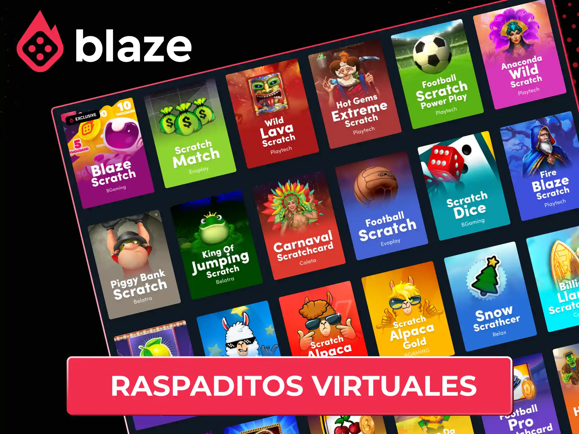 Compra raspaditos virtuales y consigue premios instantáneos en el casino online Blaze Chile.