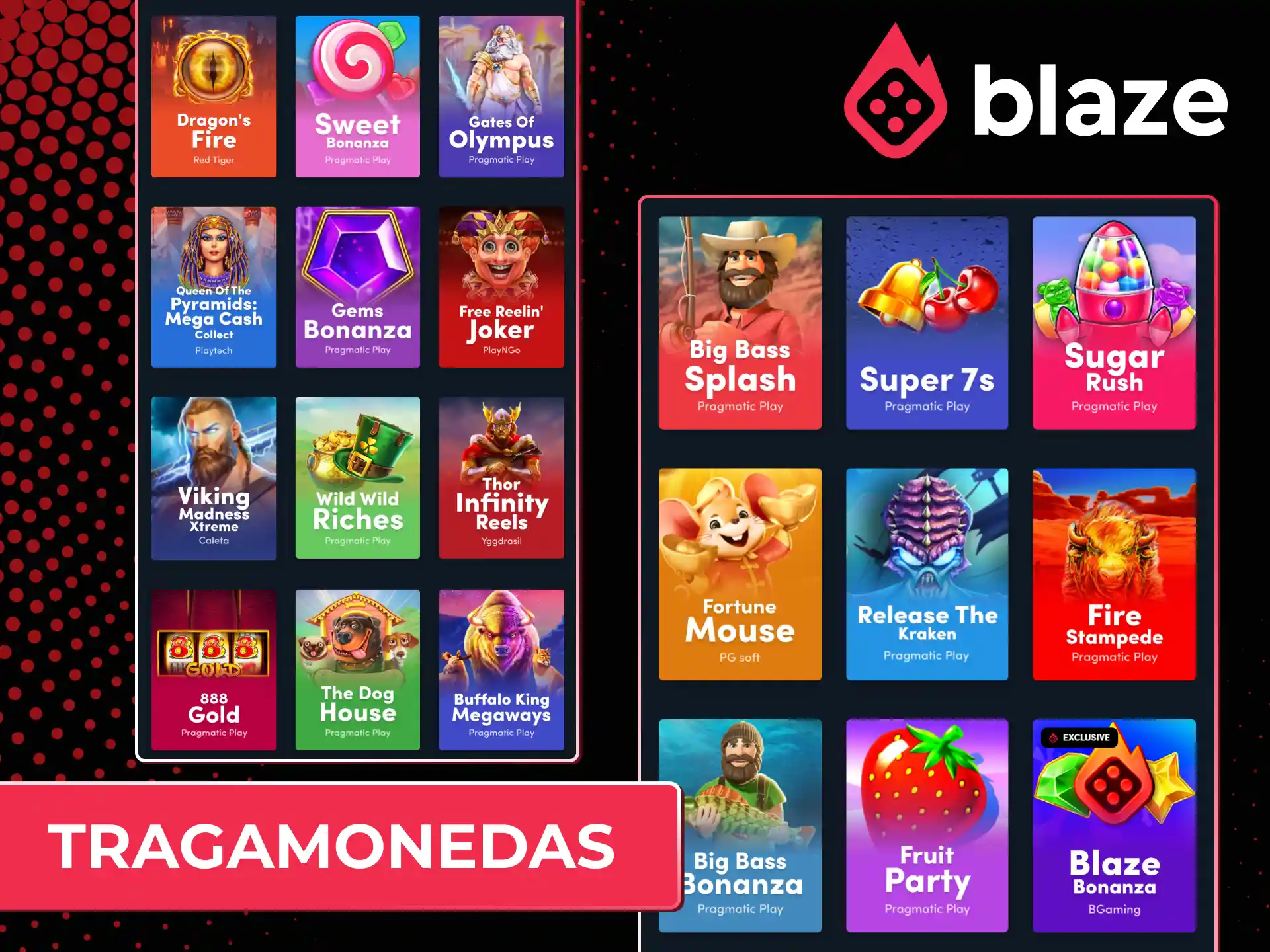 Gira los carretes en las mejores tragamonedas del casino online Blaze Chile.
