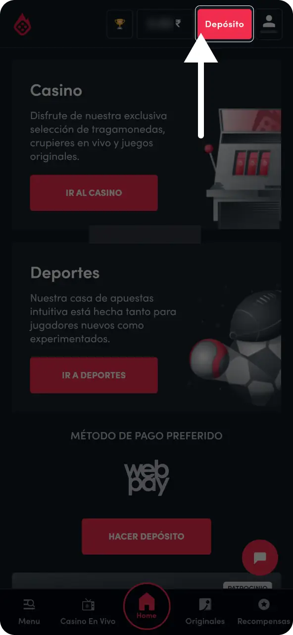 Añade fondos a tu saldo utilizando alguna de las opciones de pago disponibles para empezar a jugar.